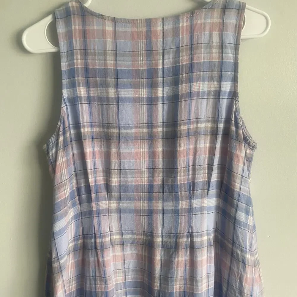 J. Jill Love Linen Rain Drop Multi Sleeveless A Line Shift Maxi Dress Medium - Picture 7 of 10